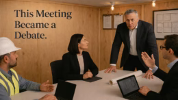 Construction OAC meeting turning into a debate between project stakeholders around a conference table